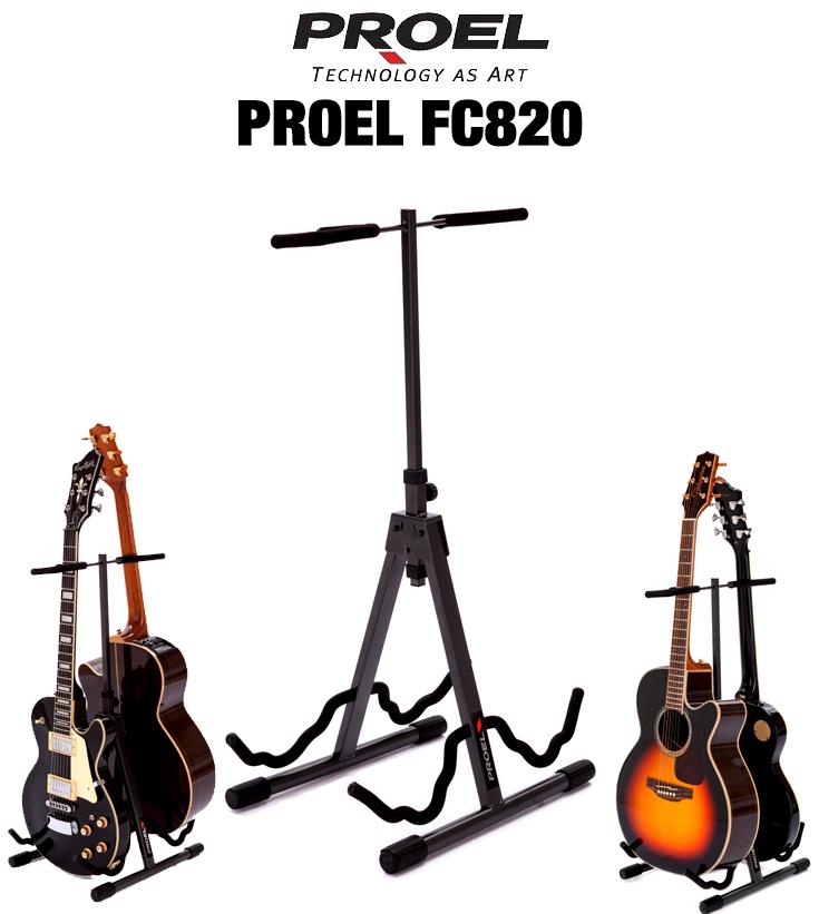 Proel FC820 Supporto universale doppio per basso, chitarra elettrica, classica