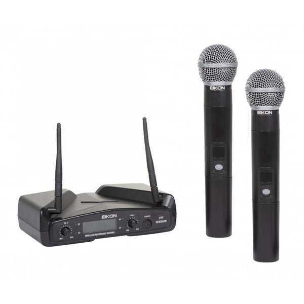 Proel EIKON WM300DM Doppio radiomicrofono UHF wireless ricevitore + Palmare Nero