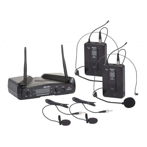 Proel EIKON WM300DH Doppio radiomicrofono UHF wireless con ricevitore + Archetto