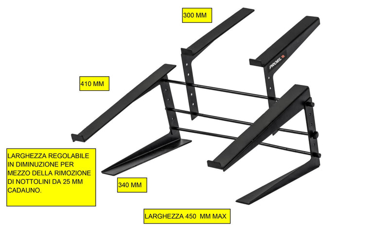 Proel LTS007C supporto stand professionale x live dj controller laptop tastiera