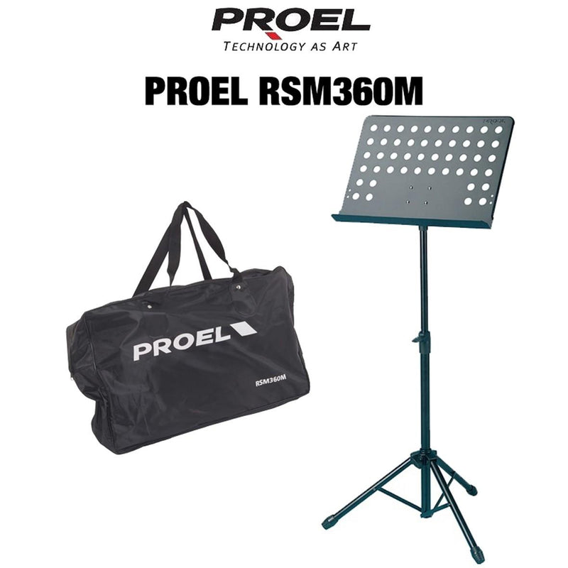 Proel RSM360M Leggio Musicale professionale per spartiti preforato con Borsa