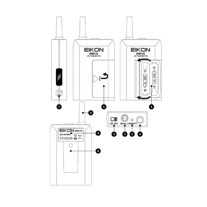 Proel EIKON WM101DHV2 Radiomicrofono UHF 2 Mic Archetto due uscite indipendenti